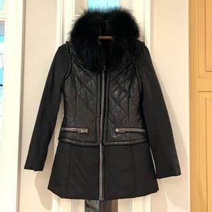RIZAL Black Quilted Fur Coat